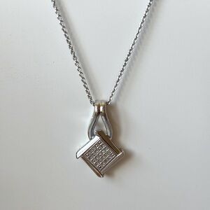 NWT Sterling Silver and Diamond Necklace